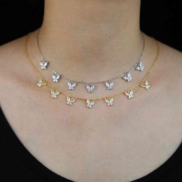 2 kleuren 925 sterling zilveren ketting met vlindervorm verharde witte cz voor vrouwen huwelijkscadeau 2021 zomer strand cool ontwerp2716