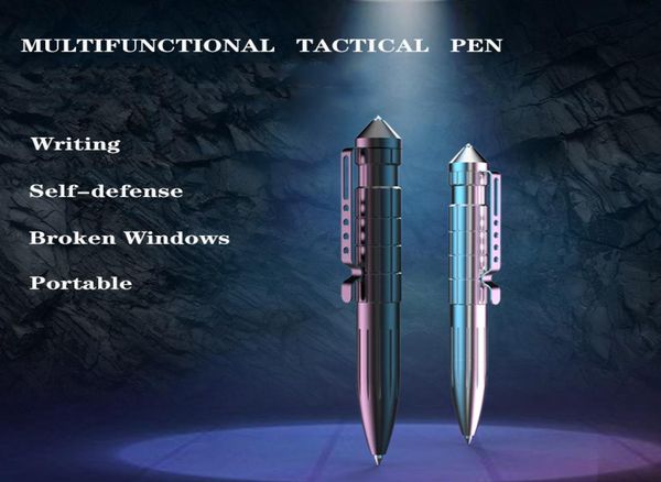 Penna tattica multiuso per autodifesa multiuso in lega di alluminio a 2 colori Penna tattica multiuso per sopravvivenza all'aperto cono per finestra rotta2356217
