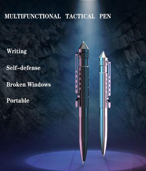 2 couleurs alliage d'alliage en aluminium polyvalent polyvalent stylo tactique de fenêtre brisée cône extérieur survivale polyvalente Tactical Pen4348804