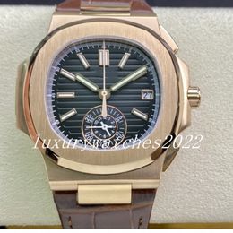 3KF Herrenuhr Roségold 40,5 mm Chronograph Ref. 5980 Automatik CH28520 Uhrwerk Datumsuhren Eta Brown Echtlederarmband 3K Factory Armbanduhren