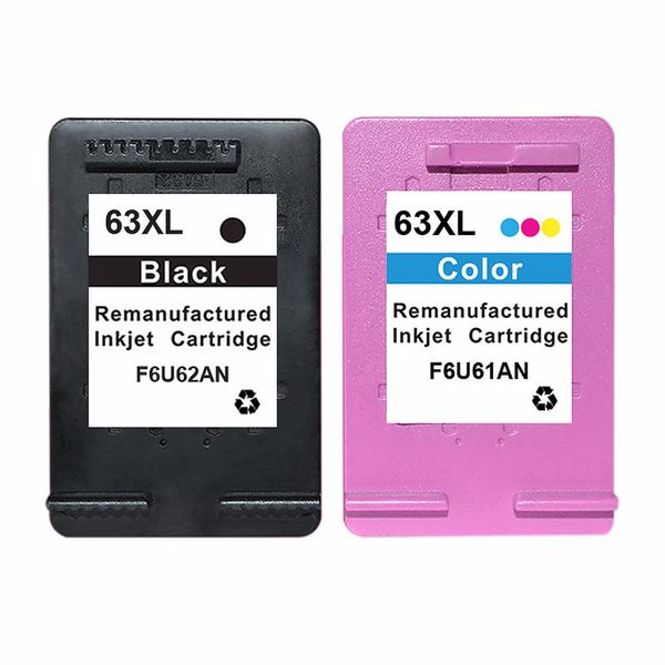 2 cartouches d'encre combinées pour HP 63XL Envy 4520 Officejet 2133 2134 2130 3631 3636 3633 3632 3630 3634 HP63XL