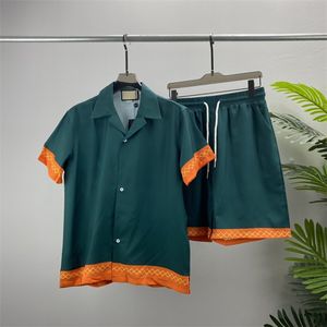 2 moda de verano Chándales para hombre Hawaii pantalones de playa conjunto camisas de diseñador impresión camisa de ocio hombre slim fit la junta directiva manga corta playas cortas # 1