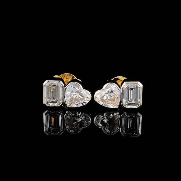 2 ct.Boucles d'oreilles à tige en forme de cœur émeraude en or massif 14 carats, design tendance, clous d'oreilles en diamant cultivé en laboratoire, Oem