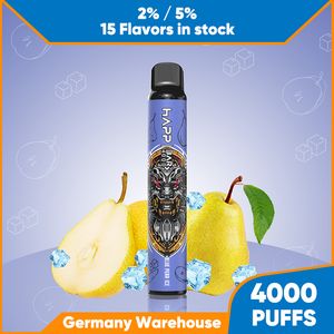 2 dagen snelle levering elektronische sigaret 4000 trekjes wegwerp vape 15 smaken op voorraad goede smaak fruit gemengd mini vape bar 2% 5% NIC in Duitsland magazijn