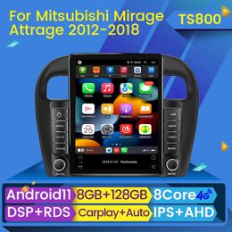 2 DIN Android 11 Car DVD Radio Player voor Mitsubishi Mirage Attrage 2012 - 2018 GPS Video Stereo Multimedia Navigation Head Unit BT BT