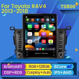 2 DIN Android 11 Carplay Car DVD Radio Multimedia Stéréo Player pour Toyota Rav4 Rav 4 2012 - 2018 Tesla Style GPS Navigation