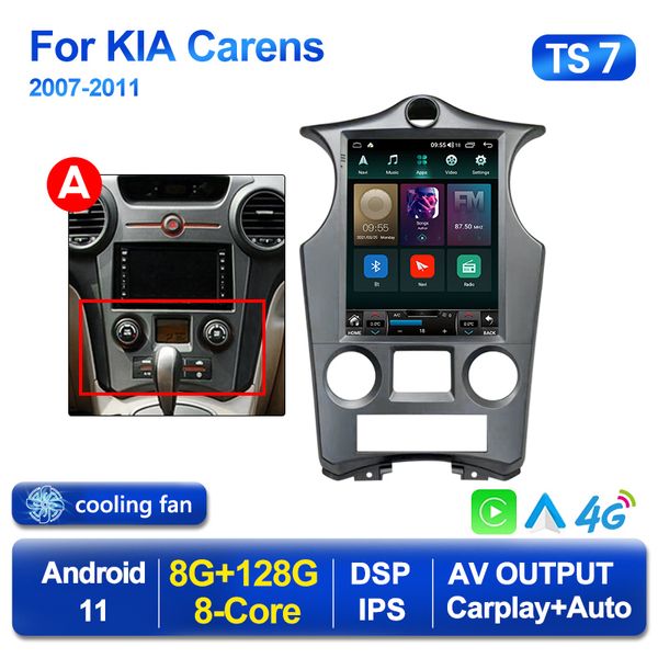 2 DIN Android 11 reproductor para Tesla estilo coche dvd Radio Video para KIA Carens 2007 2008-2011 Multimedia GPS 2din Carplay estéreo