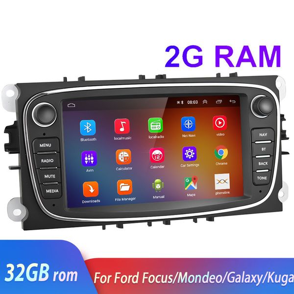 2 Din Android 8.1 pour Ford Focus EXI MT 2 3 Mk2 Mk3 s-max Mondeo 9 Galaxy c-max 2004-2011 Radio voiture GPS lecteur multimédia