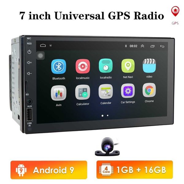 2 din android 9.0 lecteur multimédia de voiture AutoRadio vidéo stéréo Audio pour écran tactile universel 7 pouces USB DVR AHD caméra SWC DAB