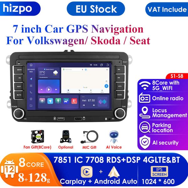 Autoradio Android 2 Din GPS pour VW / Golf 5 6 Passat B7 B6 Skoda Seat Octavia Polo Tiguan Jetta Autoradio WIFI USB SD
