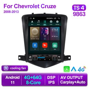 2 Din Car dvd Android 11 reproductor Multimedia para estilo Tesla Auto Radio para Cruze J300 2008-2012 GPS 2din Carplay estéreo