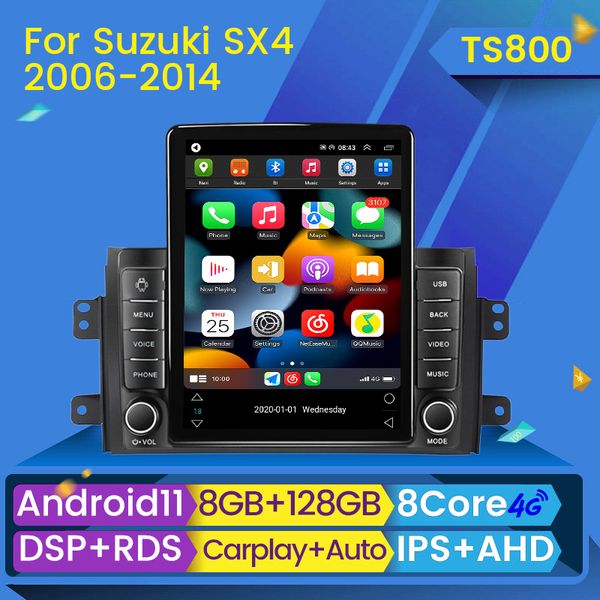 2 DIN voiture dvd Android 11 stéréo Radio lecteur multimédia pour Suzuki SX4 2006-2013 Bluetooth WIFI 2 Din GPS Navigation