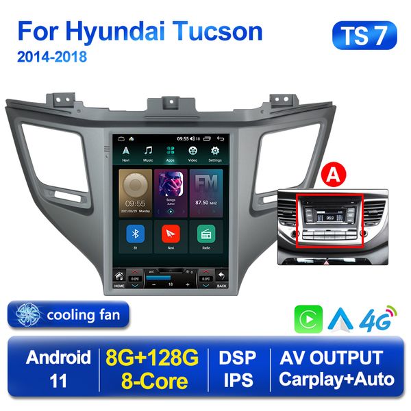2 Din voiture dvd multimédia DSP Android Auto Radio pour Hyundai IX35 Tucson 3 2015-2018 Carplay GPS 2din Autoradio BT