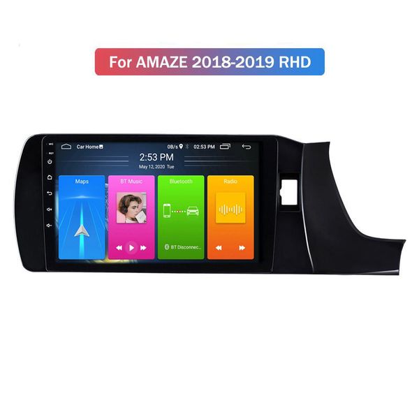 Unité principale Android de lecteur multimédia DVD de voiture 2 Din pour Honda AMAZE 2018-2019 RHD avec navigation GPS