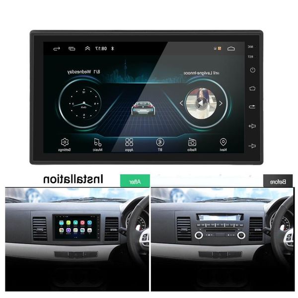 Envío gratuito 2 din Radio para coche 25D GPS reproductor multimedia Android Universal 7 