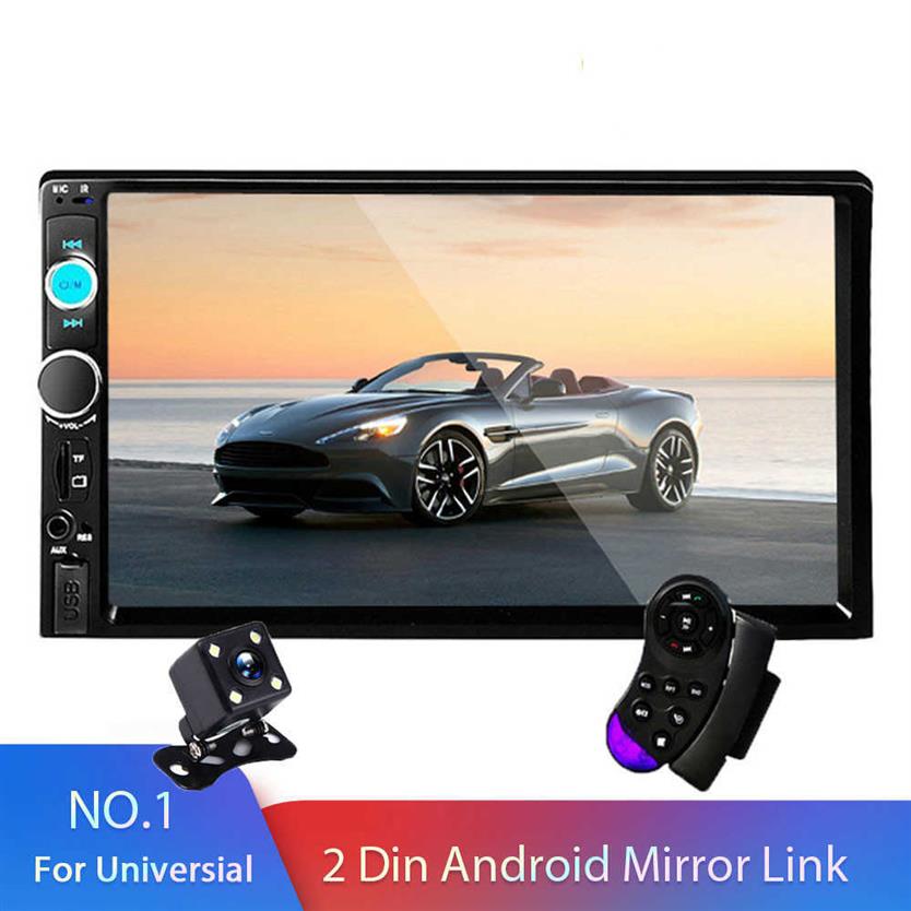 2 DINカーラジオ7 HD Autoradio Multimedia Player 2Din Touch Screen Auto Audio Car DVDプレーヤーステレオMP5 Bluetooth USB TF FM 348R