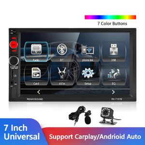 2 DIN-auto Radio 7 '' TF / USB CarPlay / Andrioid Auto Auto Multimedia Player met FM Micphone 7 Kleuren Licht voor Nissan Toyo