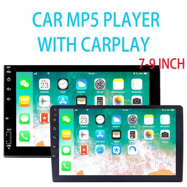 2 Din CARPLAY Autoradio 7 ou 9 pouces HD Autoradio lecteur multimédia écran tactile Auto Audio MP5 Bluetooth USB TF FM caméra