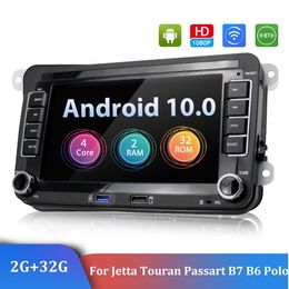 Radio con GPS para coche, reproductor Android 10,0, 2 Din, para Volkswagen VW Passat B7 B6 Golf Touran Polo Kia Jetta SEAT Skoda DAB Carplay