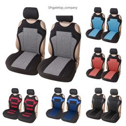 Fundas universales para asiento de 2 fuentes para coche, accesorios interiores de esponja de malla frontal, diseño de camiseta para coche/camión/furgoneta