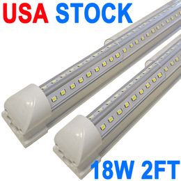 2 pieds LED lumières de magasin T8 intégré tube luminaire 18 W 24 pouces 1800 LM LED sous armoire lumière, pour utilitaire 8 pieds magasin lumière plafond filaire garage électrique crestech