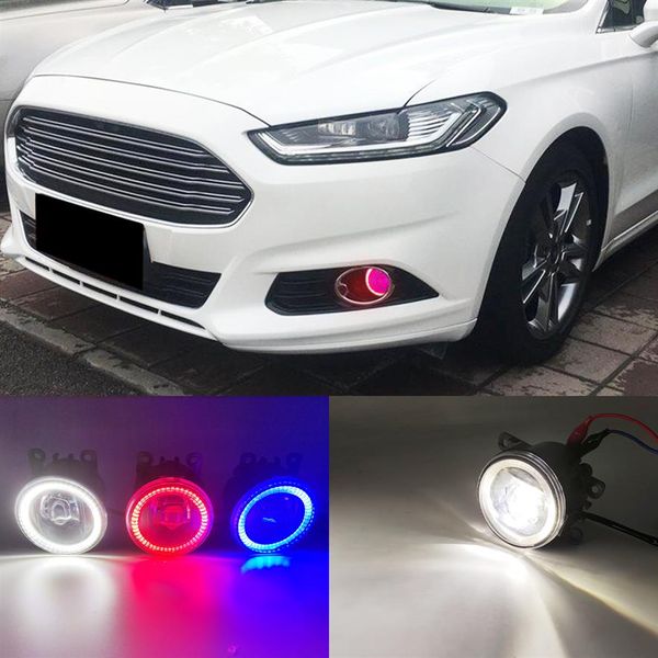 2 fonctions Auto LED DRL feux diurnes voiture ange yeux antibrouillard antibrouillard pour Ford Fusion Mondeo 2013 2014 2015 2016197r