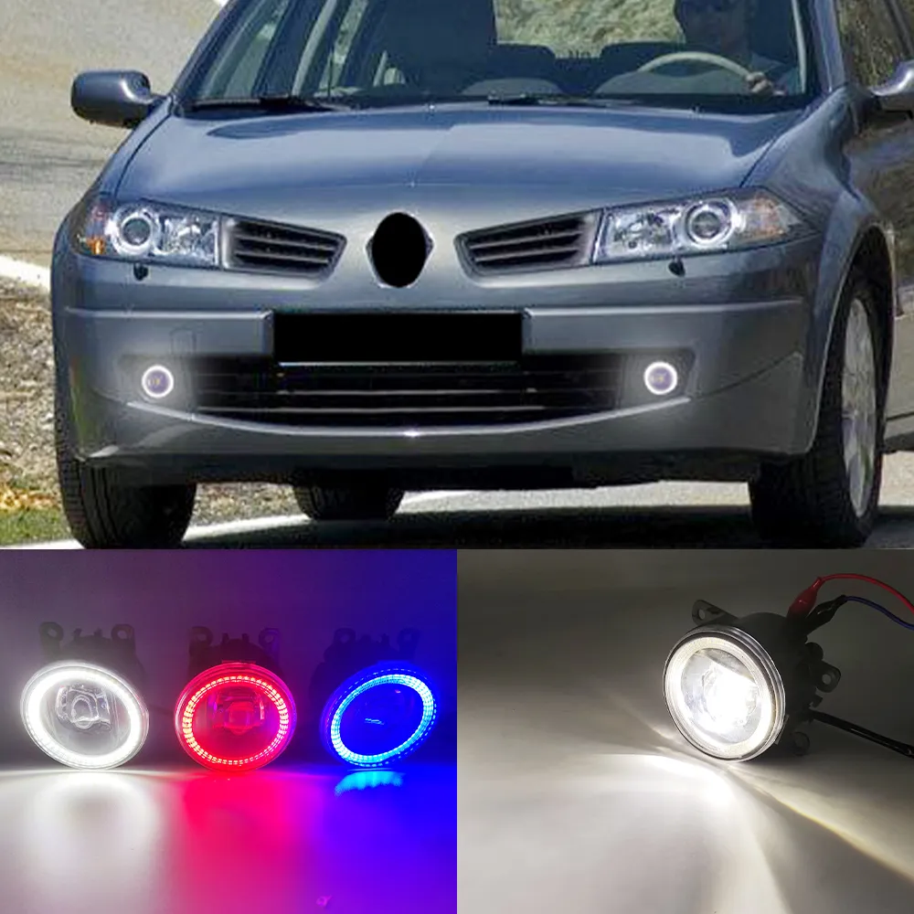 2 Functions Auto LED DRL Daytime Running Light For Renault Megane 2 II Car  Angel Eyes Fog Lamp Foglight