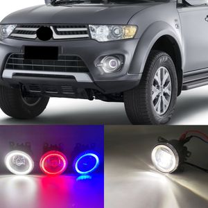 2 Functies voor Mitsubishi Triton L200 2013 - 2018 Auto LED DRL DAG TIJD RUNNING LICHT CAR Angel Eyes Fog Lamp Foglight