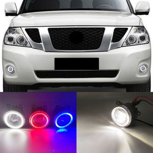 2 functies voor Nissan Patrol 2005 - 2016 2017 2018 Auto LED DRL DAG TIJD LICHT LICHT CAR Angel Eyes Fog Lamp Foglight