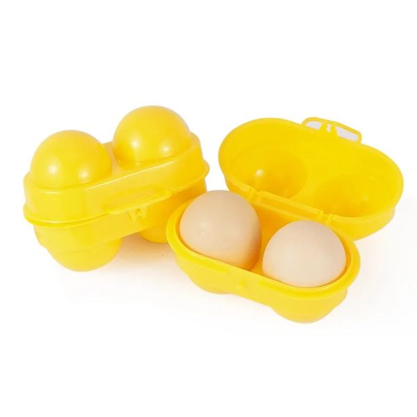 2 Caja de almacenamiento de huevos de cuadrícula portátil portátil para acampar al aire libre Caja de huevos Caja de huevo de huevo de la cocina