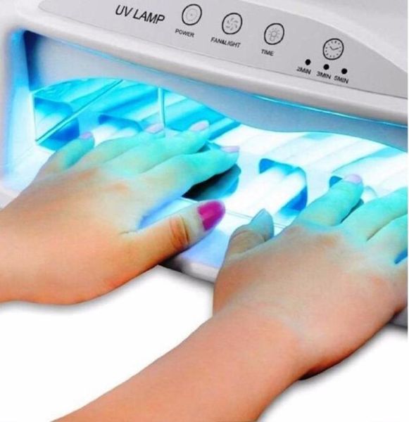 2 main 54W Sécheur d'ongles de lampe UV avec ventilateur et minuterie Machine électrique pour guérir l'outil d'art de gel à ongles lampe UV pour ongles1663572