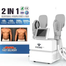 2 poignées EMS Stimulateur musculaire sculptant Machine amincissante HIEMT 7 Teslas massage des graisses Body Shaping Équipements de radiofréquence Emslim Neo Fat Burning pour salon