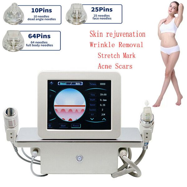 Machine de Microneedling RF fractionnée à 2 poignées avec marteau à glace rétrécissement des pores traitement de l'acné dissolvant de vergetures rajeunissement de la peau