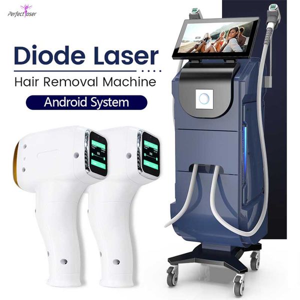 2 Gireaux Laser Épilation de cheveux Diode Diode Epilation Laser Expédition rapide 3 Longueur d'onde 808 755 1064NM Les cheveux laser permanents Retirer le système Android Spa Utiliser des lasers