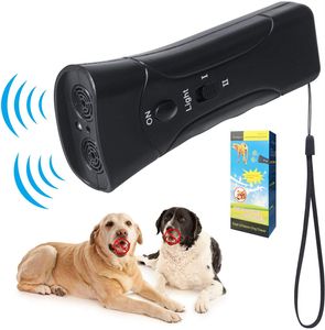 2 têtes Pet Dog Repeller Anti Barking Stop Bark Dissuasion Attaques d'animaux agressifs LED Ultrasonic Ultrasonic Control Trainer Device YL0242