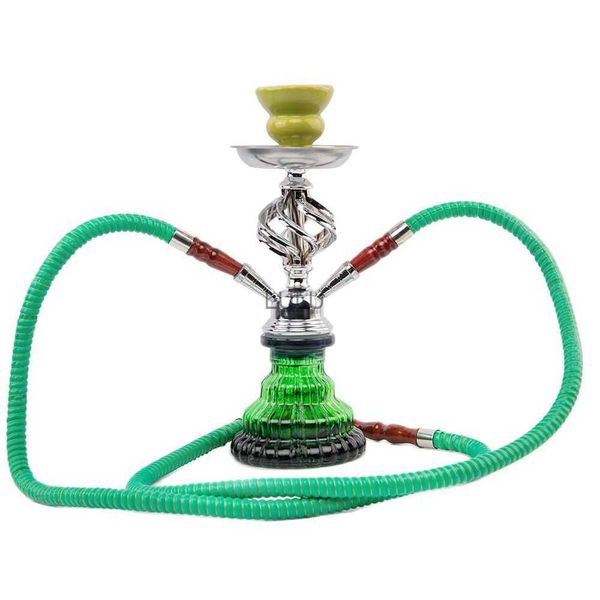 2 Tuyaux En Verre Narguilé Chicha Shisha Pipe Narguile Pipa Completo Cachimba pour Fumer Accessoires Nargile Sisha 5 Couleur HKD230809