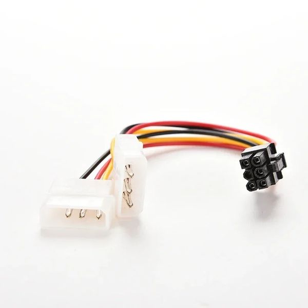 2 ide double 4pin molex ide mâle à 6 broches femelles pci-e y yolex ide d'adaptateur de câble d'alimentation pour les cartes vidéo