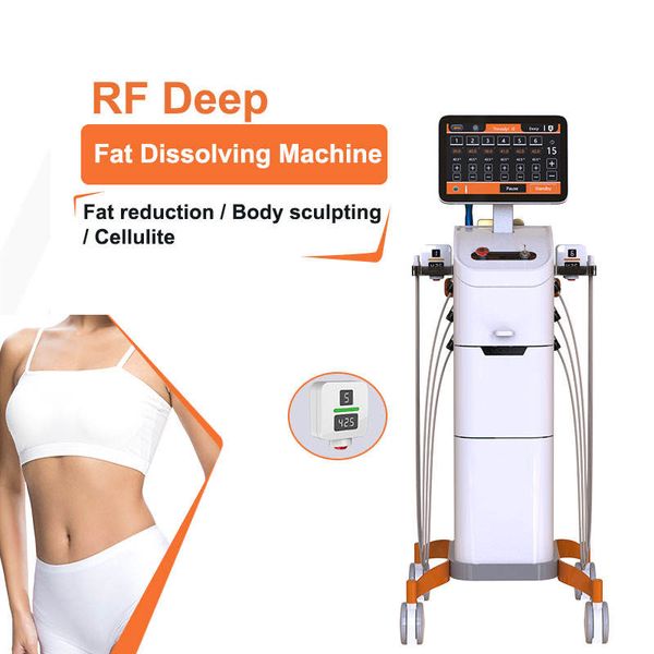 2 en 1 1MHz/2MHz Monopolaire RF Corps Minceur Dissolution des Graisses Radiofréquence Resserrement de la Cellulite Élimination du Visage Lifting Trusculpt Id Flex Machine avec 8 Poignées