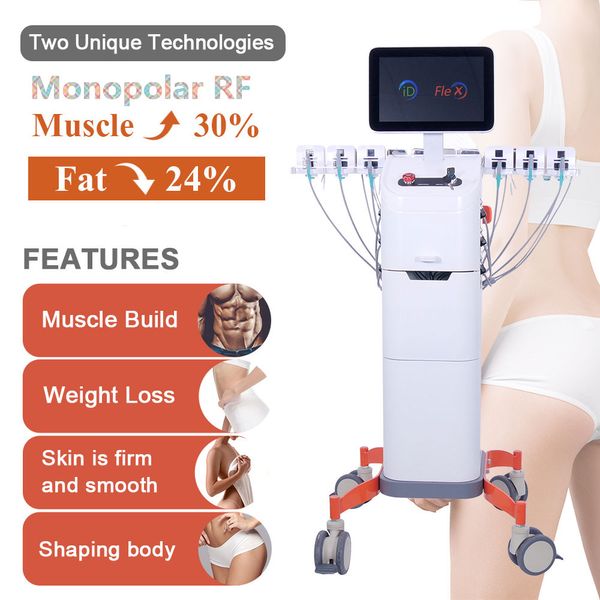 2 en 1 2Mhz EMS EMSlim Body Amincissant la combustion des graisses Monopolaire RF Body Sculpting Fat Réduction de la cellulite 3D Trusculpt ID Flex Machine de dissolution des graisses