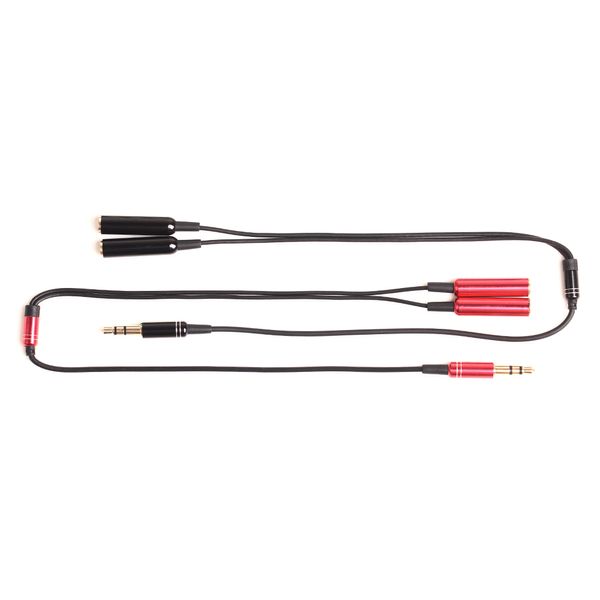 Cable de audio auxiliar 2 en 1 con conector de 3,5 mm, 1 macho a 2 hembra, divisor de cable Y cable de extensión de metal para auriculares, teléfono y coche, 500 Uds.