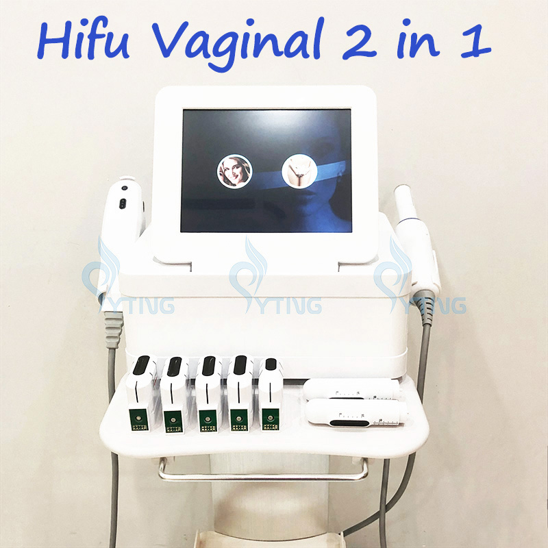 2 en 1 Hifu Face and Body Lifting Eliminación de arrugas Máquina de belleza antienvejecimiento HIFU Estiramiento vaginal