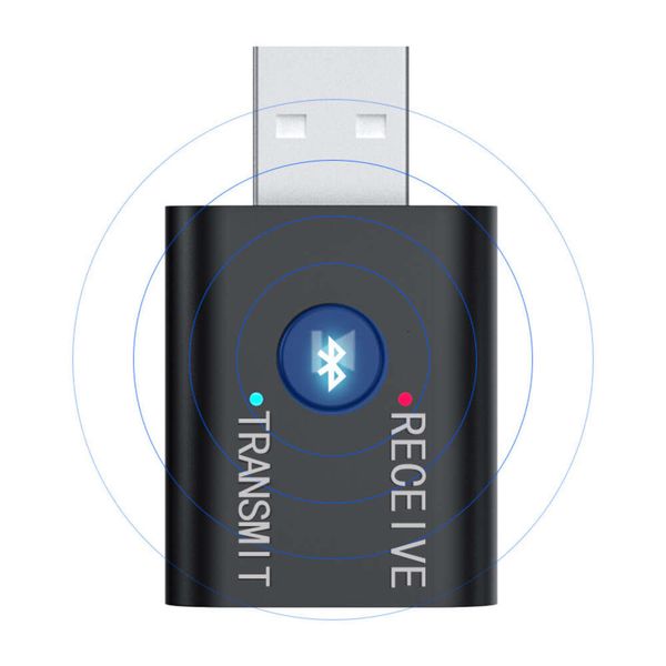Transmetteur Bluetooth TV USB 2 en 1 5.0, haut-parleur, récepteur de dents de musique bleues