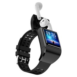 2 en 1 Android Smart Watch Tws Bluetooth Écouteur Ecg Fréquence Cardiaque Pression Artérielle Fitness Tracker Écran Tactile Ios Oreillettes Sans Fil Avec Smartwatch Reloj Inteligente