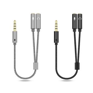 2 in 1 audio -splitterkabel voor computeraansluiting 3,5 mm 1 mannelijk tot 2 vrouwelijke microfoon y splitter aux kabels headset adapter koord