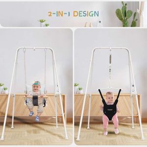 Chaise de balançoire 2 en 1 pour bébé et chaise à bascule pour amusement intérieur et extérieur - chaise de balançoire pour enfants en blanc en coton