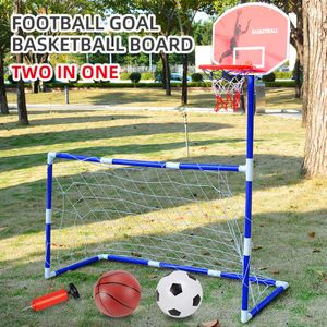 2 pouce de basket-ball avec un filet de but de football pour les enfants équipement d'entraînement portable pour le terrain de jeu en plein air en intérieur Park Garden 240507