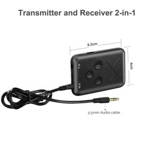 Receptor y transmisor Bluetooth 2 en 1, adaptador de Audio inalámbrico para TV, PC, altavoz para coche, auriculares, conector Aux de 3,5mm, adaptador Bluetooth