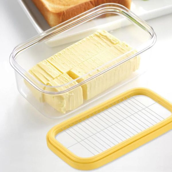 2 en 1 plato de mantequilla cortador de mantequilla con tapa sellada contenedor de queso con recipiente de chese de chese.