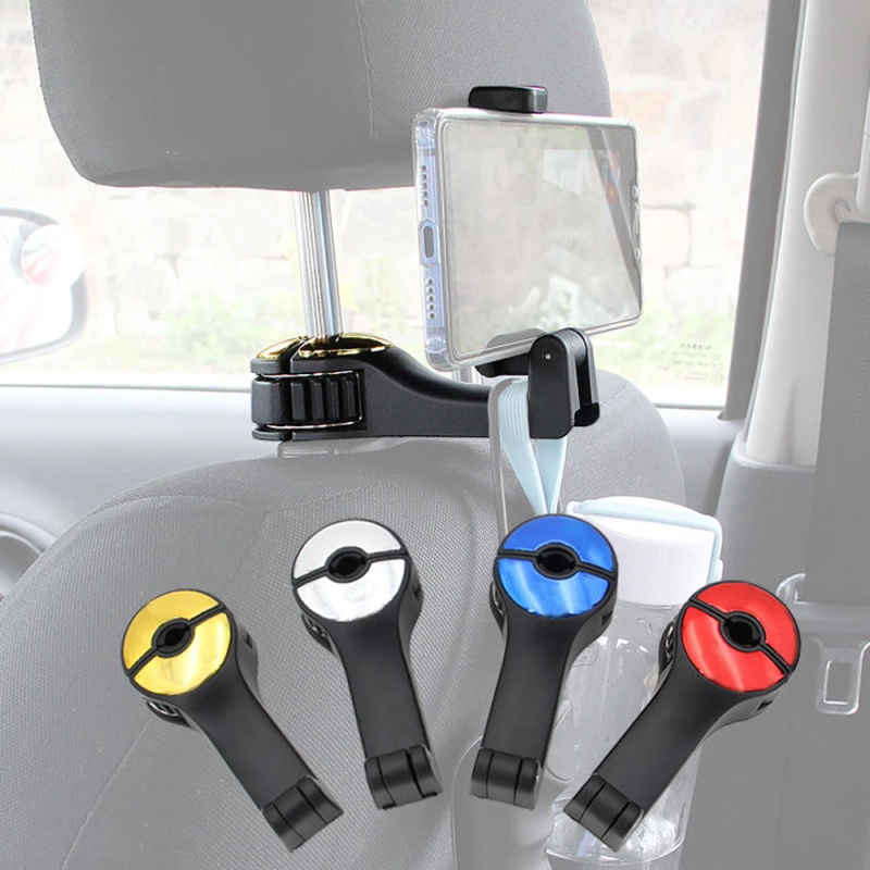 Uppdaterad 2 i 1 bilstol bakkrok Headest Hanger Universal Car Holder Phone Handbag Hook Portable Storage Hook Auto Fastener Clip