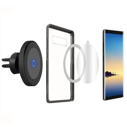 2 in 1 auto draadloze snelle lader 10w bureau magnetische houder lucht ventilatiestandaard voor iPhone 14 13 8 x xs max Samsung Galaxy S6 S7 S8 Plus